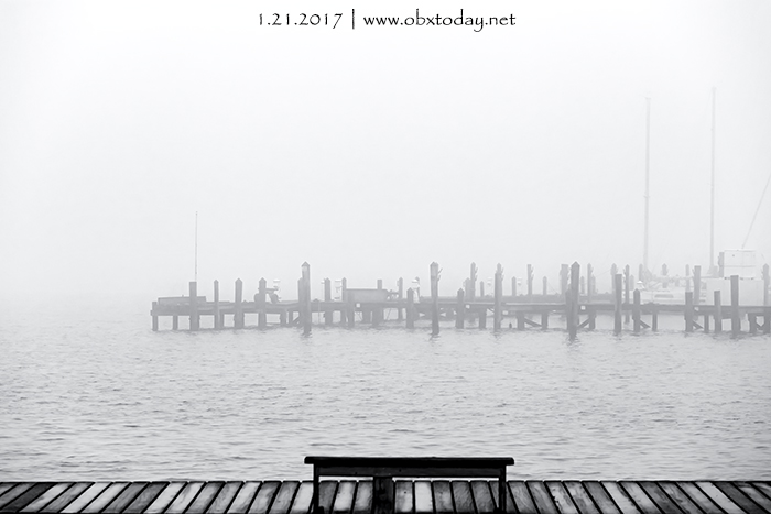 A view across Shallowbag Bay on a Foggy Day
