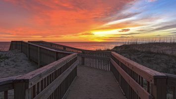 Colorful sunrise in Kill Devil Hills ahead of a cold front