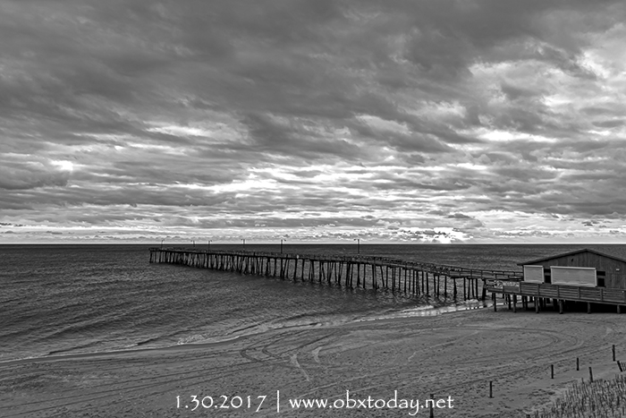 Blustery Overcast morning at Nags Head Pier.